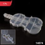 Violin shape plastic organizer showing secure snap-lock lid