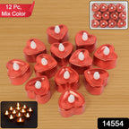 Close up of premium crystal style heart shaped LED tea light candle