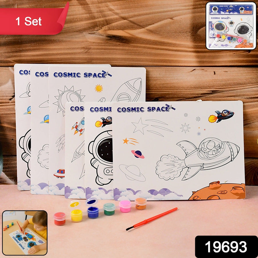 Kids Painting and Coloring Kit – Cosmic Space Theme for Creative Fun