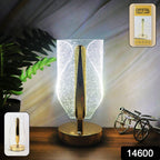 Crystal table lamp with sparkling shade and USB port