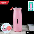 Leakproof 400ml pink water bottle ideal for gym and travel