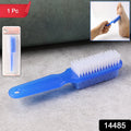 Dual-sided foot scrubber brush featuring soft bristles and pumice stone