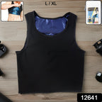 Man wearing men’s sweat shaper tank top at gym working out