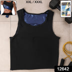 Man wearing sweat shaper tank top during gym workout