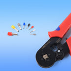 Ferrule crimping tool kit components laid out for easy access