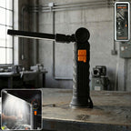 Rechargeable LED work light with adjustable head and magnetic base for hands-free use