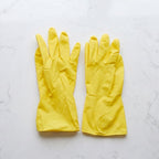 Waterproof household gloves in bright yellow