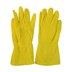 Reusable yellow waterproof rubber gloves for household chores