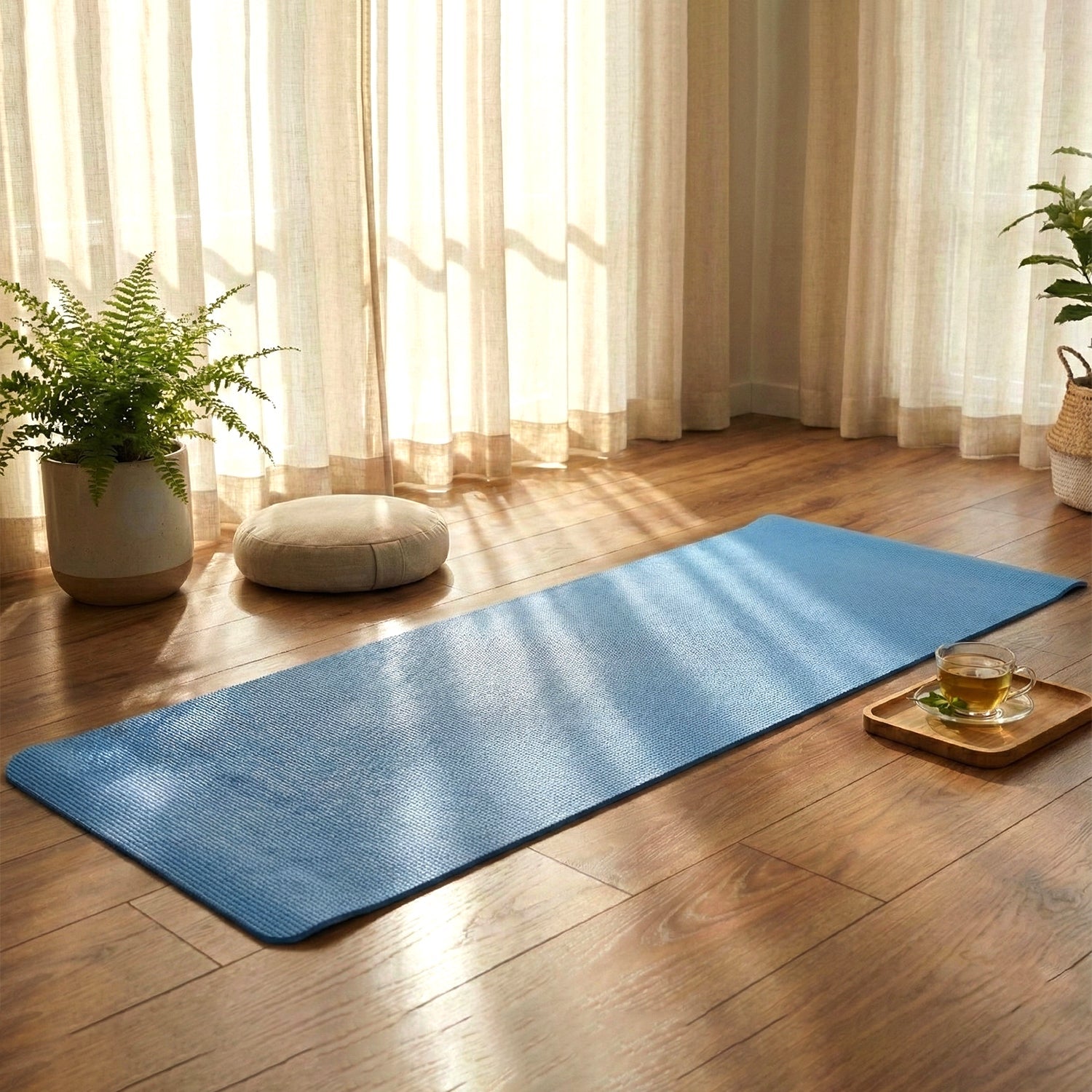 Premium yoga mat in mix colors designed for stretching and Pilates