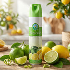 Refreshing Lime Zest room spray in a home setting