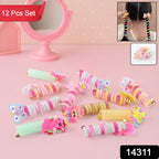 Pack of colorful spiral hair clips designed for kids' braids and twists