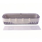 Space-saving bathroom storage rack with integrated hanging hooks