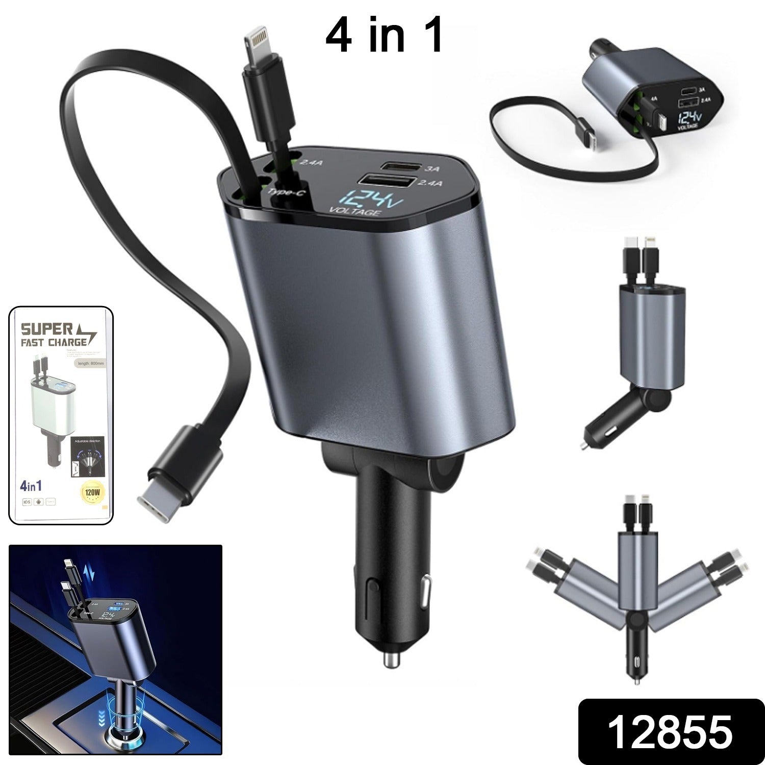 auto charger plugged into car cigarette lighter charging devices