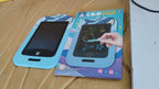 Kids LCD writing tablet showing pressure sensitivity on screen