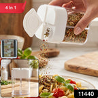 Kitchen spice storage jar with easy pour lid