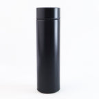 Compact 500ML black water bottle with touchscreen LED temperature indicator