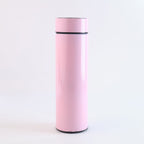 Insulated hot and cold water bottle in pink with LED display
