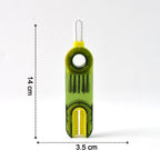 Multipurpose cleaning brush featuring narrow cylindrical and clamp-style brushes