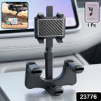 360 degree rotating car rear view mirror mobile phone holder with adjustable clamp