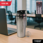 Stainless steel gym shaker bottle with durable body and flip lid
