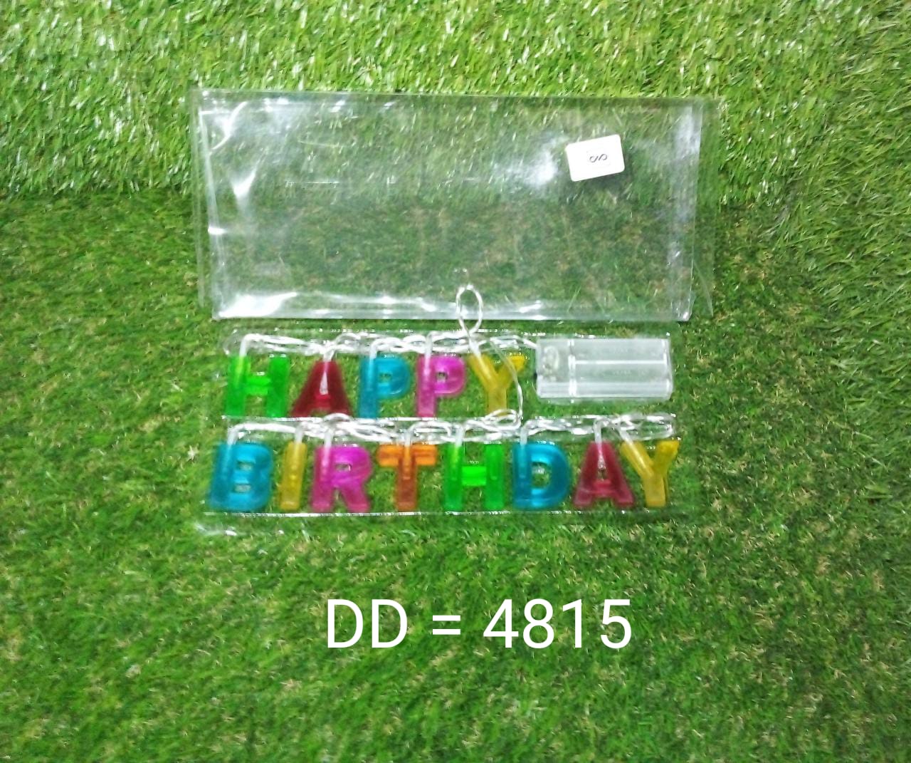 Multicolour LED Happy Birthday string lights enhancing party environment