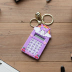 Kuromi digital calculator keychain side view showing slim design