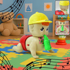 Battery operated crawling baby toy with music and colorful lights for toddlers