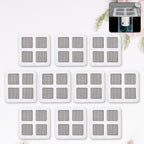 Window Screen Repair Kit with ten self-adhesive mesh patches, ready to fix tears and holes.