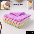 Folded microfiber cleaning cloth ready for multipurpose use