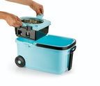 spin mop set with large bucket and rolling wheels for mobility
