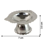 Polished stainless steel diya stand displaying smooth finish