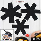 Close-up of black felt pan protector pad showing soft texture for preventing scratches