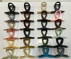 Plastic hair clamp styled with hair for a natural look