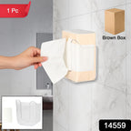 Tissue storage holder attached to a smooth wall surface for easy access