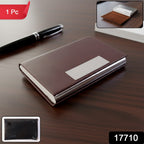 Compact professional business card holder with elegant exterior finish