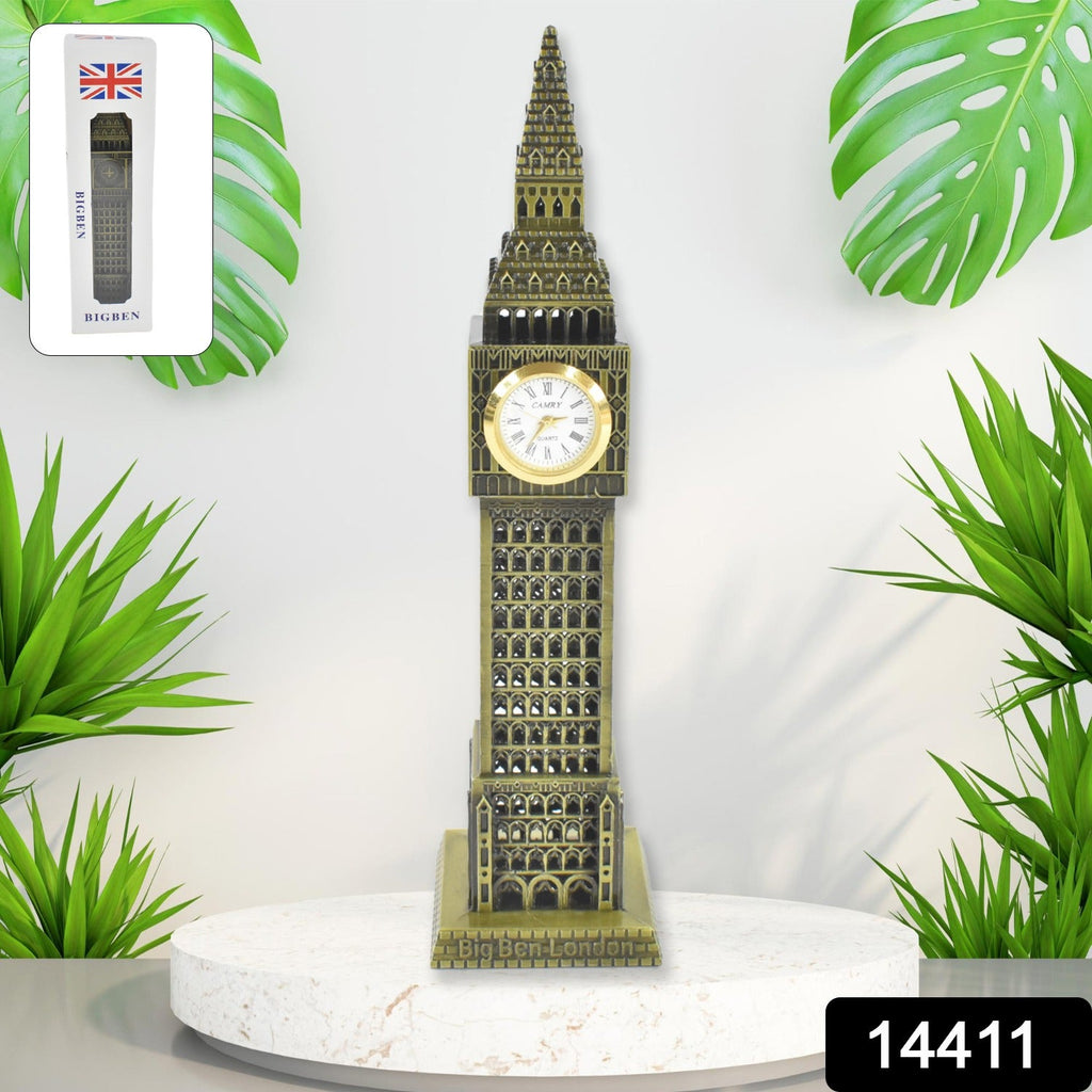 Close-up view displaying intricate craftsmanship of Big Ben miniature metal statue