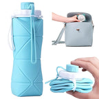 Compact and lightweight 600ml foldable silicone water bottle