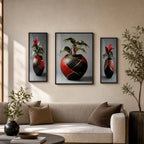 Flower vase wall art decor for bedroom or office