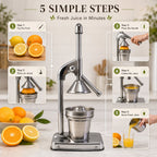 Hand press lemon squeezer with durable build