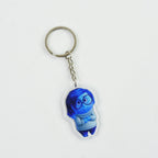 Collector’s edition cartoon acrylic keychain showcasing blue animated figure