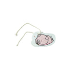 Cartoon printed bath scrubber sponge laid flat, showcasing its playful design.