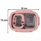 Main container view of stainless steel kids lunch box, ready for food