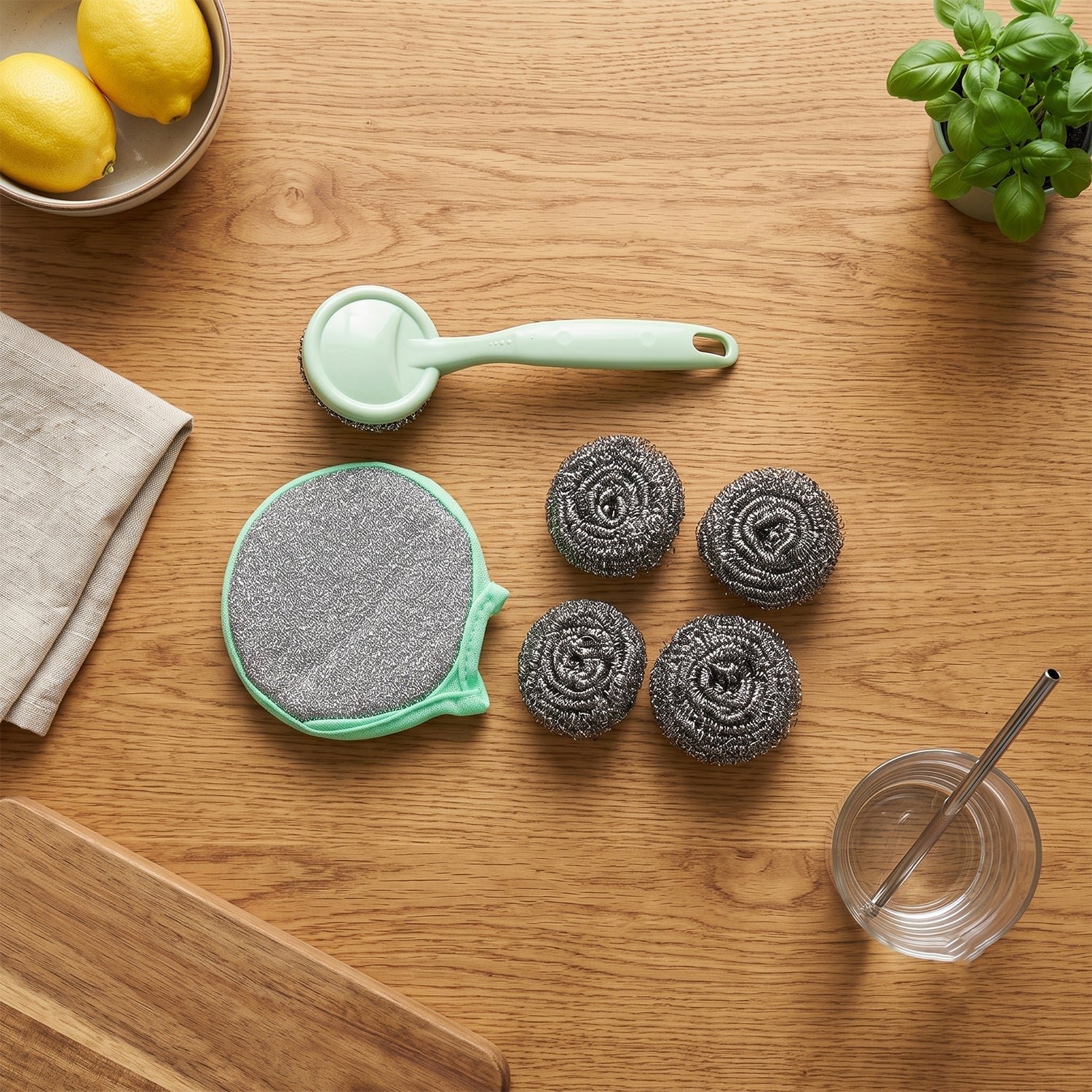 Kitchen Cleaning Set – 6-in-1 Stainless Steel Scrubber