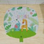 Birthday party with jungle lion foil balloon decorations