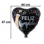 Festive black heart foil balloon for events