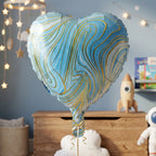 Blue heart foil balloon hanging for party decor