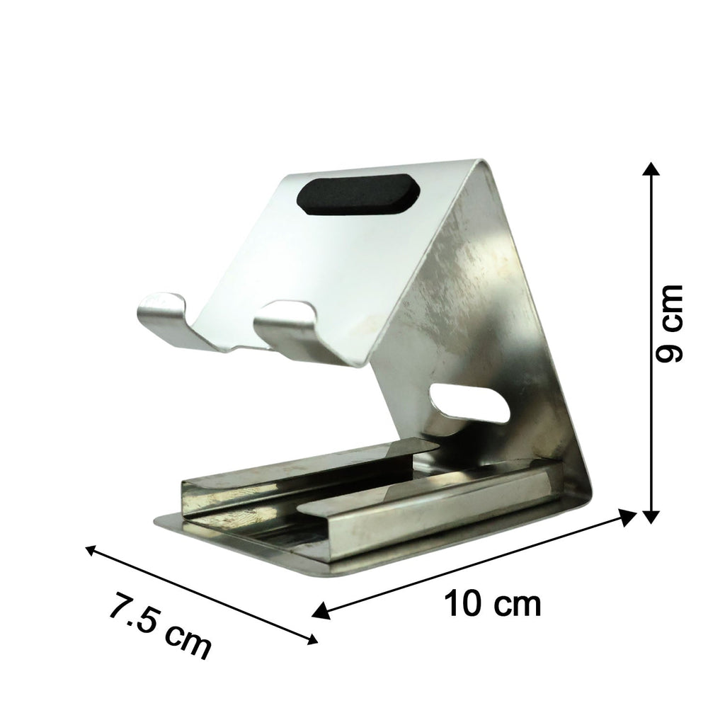 Size comparison of mobile phone stands showcasing big desktop holder