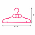 Space saving bow hanger set for children's closets