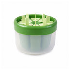 Plastic ice candy popsicle maker on white surface for easy storage