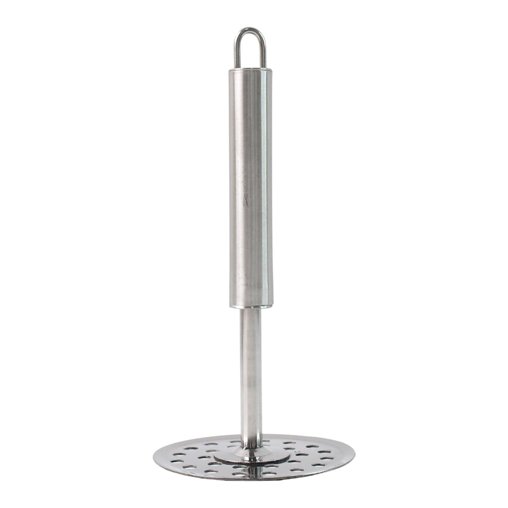 Ergonomic stainless steel potato masher for effortless mashing